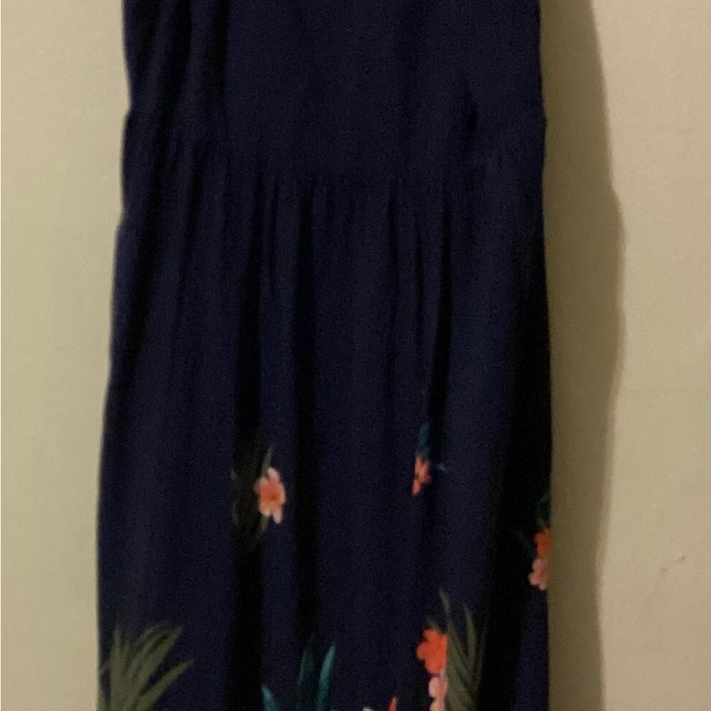 - Old Navy large Blue Tropical Maxi dress Back total stretch - Picture 9 of 9